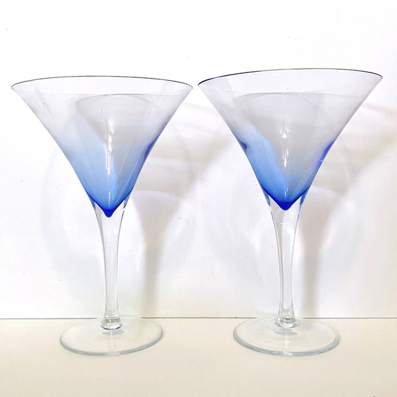 Krosno Dining Cratebarrel Krosno Rhapsody Blue Martini Glasses Set